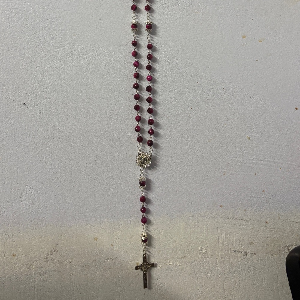 Purple handmade rosary